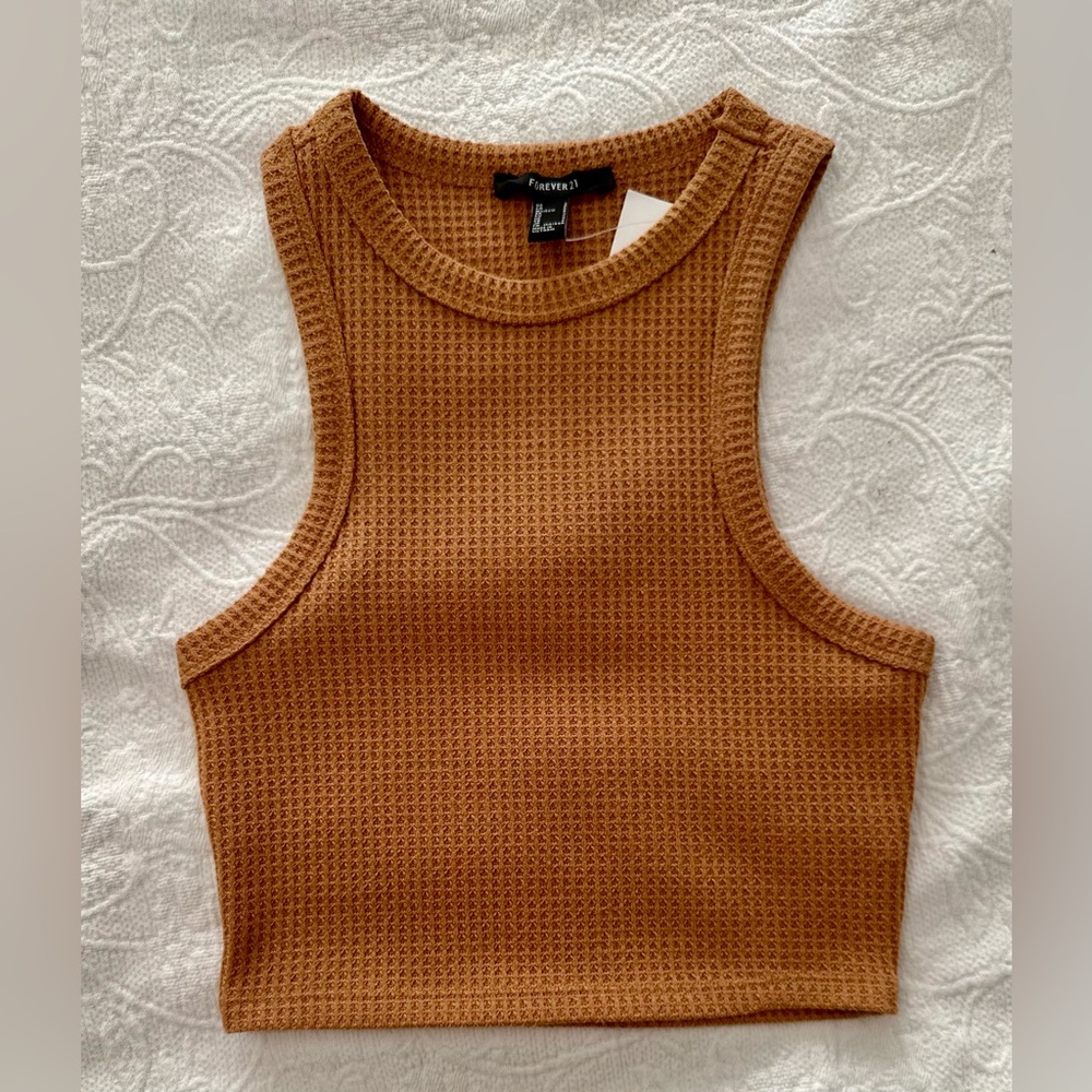 Forever 21 Women's Tan Sleeveless Top